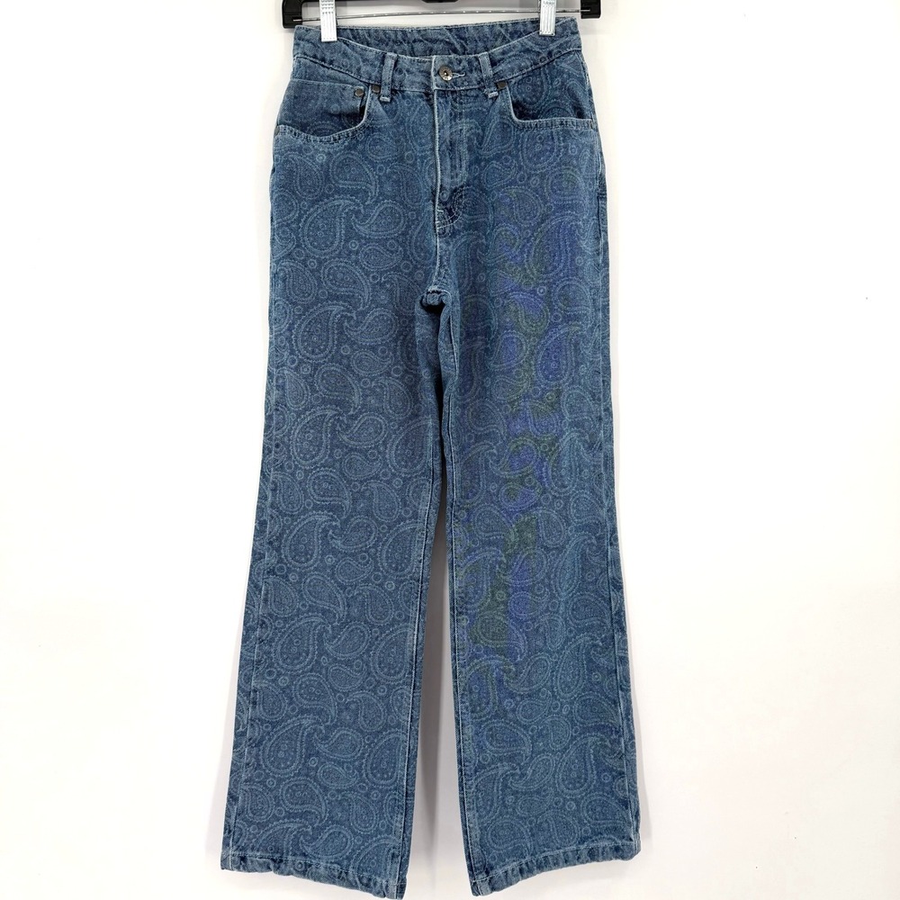 Ragged Jeans Paisley Straight Leg Blue Denim Jeans Pants Size 26